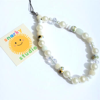 Sunflower and Pearl Phone Charm